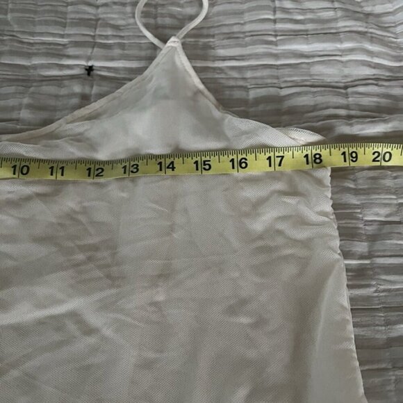 Isaac Mizrahi Target Ivory Tank Top XL Sheer Overlay Camisole y2K Spaghetti - Picture 7 of 8